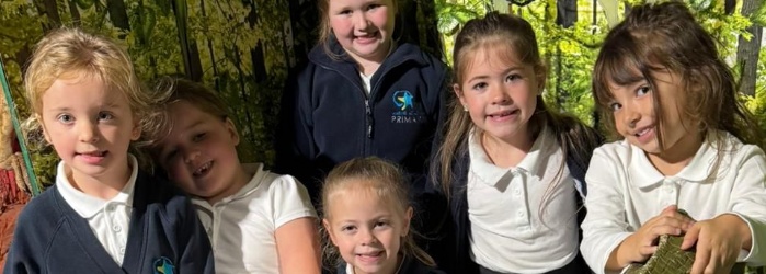 Pupils from Marine Academy Primary make friends with some baby dinosaurs